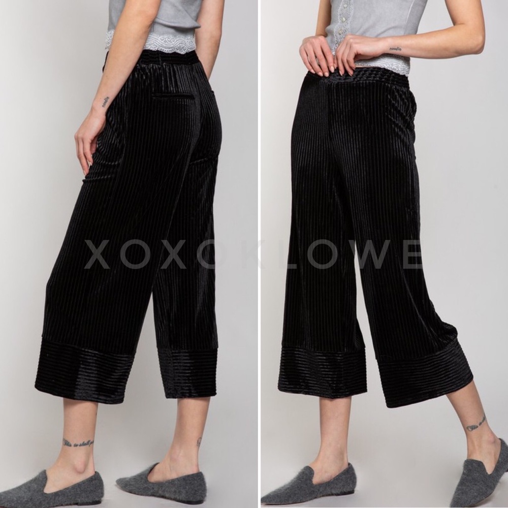 POL Black Velvet Flare Pants Holidays Christmas - Picture 4 of 8